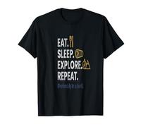 Voyages d'aventure Mangez, dormez, explorez, répétez de préférence en Une Heure T-Shirt
