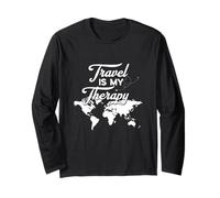 Voyageurs et Amateurs de Voyages l'un des Voyages est ma thérapie Memes Manche Longue