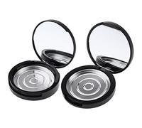 Voyagez avec style avec 2 récipients cosmétiques polyvalents avec miroirs | Récipient portable de taille compacte pour poudre de maquillage, fard à paupières, et plus encore | Double niveau pour un