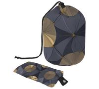 Voyagez avec style avec cette grande trousse de maquillage pour femme - Imperméable et portable, motif géométrique circulaire argenté doré, multicolore, 9.9x6.9in/25.2x17.6cm;6x3.5in/15.2x8.8cm