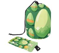 Voyagez avec style avec cette grande trousse de maquillage pour femme - Imperméable et portable !, œuf de lapin de Pâques vert, multicolore, 9.9x6.9in/25.2x17.6cm;6x3.5in/15.2x8.8cm
