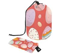 Voyagez avec style avec cette grande trousse de maquillage pour femme - Imperméable et portable, œufs de Pâques roses, multicolore, 9.9x6.9in/25.2x17.6cm;6x3.5in/15.2x8.8cm