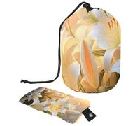 Voyagez avec style avec notre trousse de maquillage portable pliable - Gardez vos articles de toilette en sécurité et organisés partout où vous allez. Œufs de lys de Pâques jaunes, multicolore,