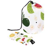 Voyagez avec style : grande trousse de maquillage avec design étanche, parfaite pour le rangement des cosmétiques des femmes en déplacement, motif fruits colorés, multicolore,