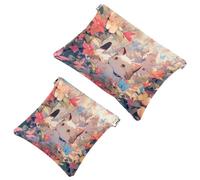 Voyagez léger : 2 sacs colorés en forme de chaton-1602 pour ranger vos rouges à lèvres et petits objets, multicolore, A：7.1x5.8in/18x14.8cm，B:4.7x4.5in/12x11.5cm