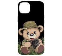 Voyagez loin avec cette tenue à breloque ours en peluche Safari Coque pour iPhone 14 Plus