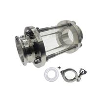 voyant de niveau de liquide, Voyant de débit dioptrique à triple pince 2 pouces for produits laitiers brassés maison, virole en acier inoxydable SS304, diamètre extérieur 64 mm