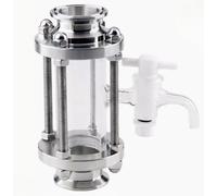 voyant de niveau de liquide, Voyant de débit dioptrique avec cône en PTFE, 1,5" et 2" Tri Clamp, 38 51 mm, acier inoxydable 304, for brassage maison(51mm Pipe Od K64mm)