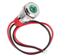 Voyant LED en Métal Voyant LED en Métal 10 Mm 220 V, Alimentation étanche Petite Lampe de Signalisation Anti-poussière en Laiton nickelé Filaire 10 Mm Vert Longueur de Câble 140