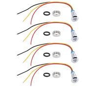 Voyant LED, Ensemble de 4 Voyants LED 220V, Indicateurs de Boutons, Taille du Trou de Montage 8 Mm, Anode Commune, 2 Couleurs, Voyants Lumineux (rouge et jaune)