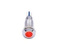 Voyant lumineux en métal étanche de 8 mm, rouge vert bleu jaune blanc LED chrome voyant d'avertissement lampe témoin 3 V 6 V 12 V 24 V 220 V(Red,3-6V DC AC)