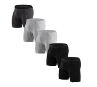 Voylansi Lot de 5 caleçons respirants pour homme - Léger et confortable - En coton - Coupe ajustée - Taille élastique - Pour l'été, l'extérieur, l'intérieur et l'extérieur, BK5., 3XL
