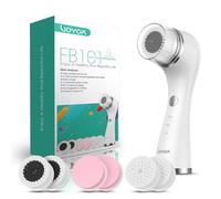 VOYOR Brosse Nettoyante Visage Rechargeable 3 Réglages de Vitesse Brosse Visage pour un Nettoyage en Profondeur du Visageet et une Exfoliation, 6 en 1 Imperméable Brosse Électrique Visage FB101