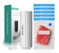 VOYOR Machine Sous Vide Alimentaire Portable 5 Sacs Sous Vide Sous Videuse Alimentaire À Main pour la Conservation et le Stockage des Aliments Mini Appareil Sous Vide Alimentaire VS210(Argent)