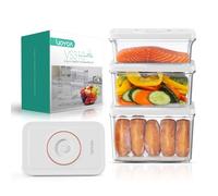 VOYOR Machine Sous Vide Alimentaire Portable Trousse avec 3 Cartouches Sous Vide Réutilisables Mini Appareil Sous Vide Alimentaire Appareils de Mise Sous Vide (3 Conteneurs)