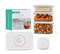 VOYOR Machine Sous Vide Alimentaire Portable Trousse avec 3 Cartouches Sous Vide Réutilisables Mini Appareil Sous Vide Alimentaire Appareils de Mise Sous Vide (1 Machine + 3 Conteneurs)