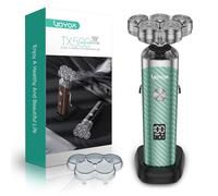 VOYOR Rasoir Electriques Hommes 5D Flottantes Rasoir Homme Rechargeable Rasoir Electrique Entièrement Etanche Rasoir Barbe Homme Avec Ecran LED Rasage TX500 (Vert)