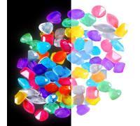 Voyyphixa 100 Pièces Galet Lumineux Cailloux Galets Polis Gravier Décoratif Gravier Aquarium Glow in The Dark Rocks Cailloux Décoratif Pierres pour Aquarium Vase Jardin Plantes (100PCS)