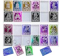 Voyyphixa 2 Pièces Carte Tarot Moules à Résine Epoxy Tarot Moule de Jeu Resine Pendentif Moules en Silicone Bricolage pour Porte-clés Artisanat d'ornement (tarot card mold)