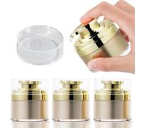 Voyyphixa 3 Pièces 30ml Distributeurs de Pompe Airless, Vide Cosmetic Cream Jar Vacuum Bottle Dispenser pour Crème Hydratante, Distributeur Cosmétique de Voyage (Gold)