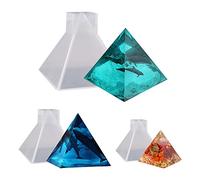 Voyyphixa 3 Pièces Moule Pyramide Resine Epoxy, Moule en Résine Silicone Pyramid Resin Mold Moule de Coulée pour Bricolage Bougies Savon Loisirs Créatifs Et Décoration De La Maison (3PCS)