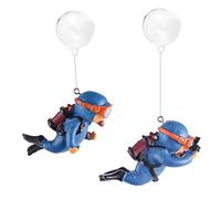 Voyyphixa Aquarium Plongeur Décoration 2 Pièces Miniature Résine Diver Figurines Ornement avec Flotteur Boule De Décoration pour Micro Landscape Decoration Fish Tank de Scène de L'océan (2Pcs Bleu)