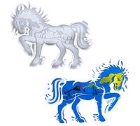 Voyyphixa DIY Animal Moulle Silicone Resine Epoxy Horse Moule Resine CoasterMoule Silicone Pendentif Moulage Pour Sous-verres Chocolat Gâteau Ornements de Bureau Artisanat (War Horse Mould)