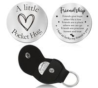 Voyyphixa Jeton de poche inspiré de poche - En acier inoxydable - Double face - Cadeau de chance - Pour la famille, la personne préférée - Femmes et garçons, Friendship, Einheitsgröße (Friendship)