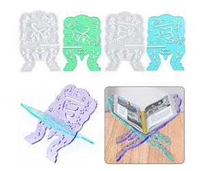 Voyyphixa Lot de 2 Moule Resine Epoxy Porte Livre, Moules Silicone Resine Epoxy Pose la Coran, Moule Resine Support de Livre Sacré pour Décoration de Maison