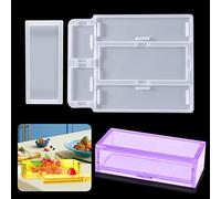 Voyyphixa Moul rectangulaire en résine pour boîte à bijoux avec couvercle - Moules en silicone pour trousse à crayons en résine époxy, moule de moulage pour stylos, domino et bibelots