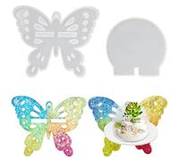Voyyphixa Papillon Étagère de Rangement Moule Resine Epoxy Stockage de Bijoux Cosmétiques Moule Silicone Resine Epoxy Étagère en Afficher Plante Livres Papillon Décoration Murale Suspendre