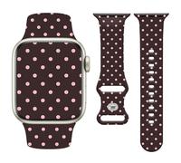 Vozehui Bracelet en Silicone Polka Dot Motif Compatible avec Apple Watch Strap 42mm 44mm 45mm 49mm,Sport Bracelets de Mignons Femmes Hommes pour iWatch SE Series 11 10 9 8 7 6 5 4 3 2 1,Chocolat Brun