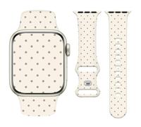 Vozehui Bracelet en Silicone Polka Dot Motif Compatible avec Apple Watch Strap 42mm 44mm 45mm 49mm,Sport Bracelets de Mignons Femmes Hommes pour iWatch SE Series 11 10 9 8 7 6 5 4 3 2 1,Abricot