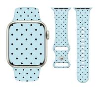 Vozehui Bracelet en Silicone Polka Dot Motif Compatible avec Apple Watch Strap 42mm 44mm 45mm 49mm,Sport Bracelets de Mignons Femmes Hommes pour iWatch SE Series 11 10 9 8 7 6 5 4 3 2 1,Bleu