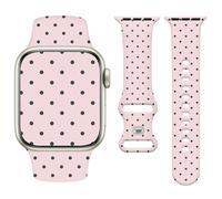 Vozehui Bracelet en Silicone Polka Dot Motif Compatible avec Apple Watch Strap 42mm 44mm 45mm 49mm,Sport Bracelets de Mignons Femmes Hommes pour iWatch SE Series 11 10 9 8 7 6 5 4 3 2 1,Rose