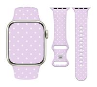 Vozehui Bracelet en Silicone Polka Dot Motif Compatible avec Apple Watch Strap 42mm 44mm 45mm 49mm,Sport Bracelets de Mignons Femmes Hommes pour iWatch SE Series 11 10 9 8 7 6 5 4 3 2 1,Violet