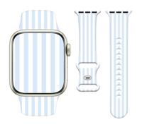Vozehui Bracelet en Silicone Stripes Motif Compatible avec Apple Watch Strap 42mm 44mm 45mm 49mm,Sport Bracelets de Mignons Femmes Hommes pour iWatch SE Series 11 10 9 8 7 6 5 4 3 2 1