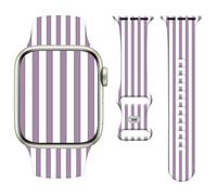 Vozehui Bracelet en Silicone Stripes Motif Compatible avec Apple Watch Strap 42mm 44mm 45mm 49mm,Sport Bracelets de Mignons Femmes Hommes pour iWatch SE Series 11 10 9 8 7 6 5 4 3 2 1
