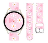 Vozehui Bracelet Silicone Fleurs 20mm Compatible Avec Samsung Galaxy Watch 7 6 5 4 FE 40mm 44mm, Confortable, Étanche & Résistant, Alternative Durable Pour Garmin Vivoactive 5/Vivoactive 3