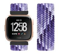 Vozehui Bracelet Tressée Solo Loop Compatible avec Versa/Versa 2 Bracelet, Bande de Remplacement Sport en Nylon Souple élastique pour Versa 2/Versa/Versa Lite, Femme Homme