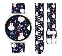 Vozehui Christmas Watch Band Compatible with Samsung Galaxy Watch 7/FE/6/5/4 Men Women,20mm Silicone Sport Cute Christmas Pattern Design Strap for Garmin Vivoactive 5/Vivoactive 3