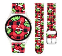 Vozehui Christmas Watch Band Compatible with Samsung Galaxy Watch 7/FE/6/5/4 Men Women,20mm Silicone Sport Cute Christmas Pattern Design Strap for Garmin Vivoactive 5/Vivoactive 3