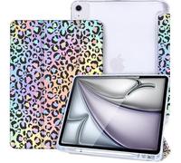 Vozehui Coque pour iPad Air 13 Pouces M2 2024, Ultra Mince Étui Housse Tablette Support Touch ID, Housse Étui avec Réveil/Sommeil Automatique, Léopard