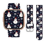 Vozehui Noël Bande de montre Compatible avec Fitbitt Sense1 /Sense 2/Versa 3 4 Bracelets,20mm Thème de Noël réglable élastique Sport Bracelet pour Fitbitt Sense 1/Sense 2/Versa 3 4