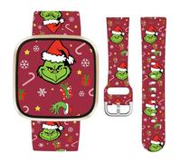 Vozehui Noël Bande de montre Compatible avec Fitbitt Sense1 /Sense 2/Versa 3 4 Bracelets,20mm Thème de Noël réglable élastique Sport Bracelet pour Fitbitt Sense 1/Sense 2/Versa 3 4