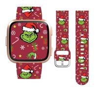 Vozehui Noël Bande de montre Compatible avec Fitbitt Sense1 /Sense 2/Versa 3 4 Bracelets,20mm Thème de Noël réglable élastique Sport Bracelet pour Fitbitt Sense 1/Sense 2/Versa 3 4