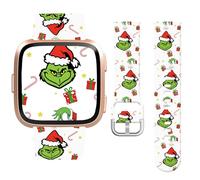 Vozehui Noël Bande de montre Compatible avec Fitbitt Sense1 /Sense 2/Versa 3 4 Bracelets,20mm Thème de Noël réglable élastique Sport Bracelet pour Fitbitt Sense 1/Sense 2/Versa 3 4