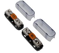 VOZINMOST Lot de 2 mini porte-fusibles ANL 40 A avec couvercle, 1 porte-fusible Midi d'entrée et de sortie de calibre 4/8 pour systèmes audio automobiles, marins, camping-cars