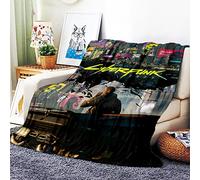 VOZMIO Couverture en Flanelle Douce et Chaude pour Couverture de Climatisation, Bébé et Enfants, Adaptée à Cyberpunk 2077, 60x80in(150x200cm)