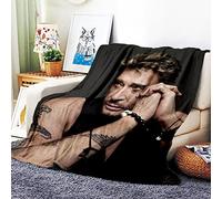 VOZMIO Johnny Hallyday Couverture De Lit De Couverture Douce Chaude en Flanelle De Haute Qualité Adaptée à Lacouverture De Climatisation Couverture Bébé Plaids en Flanelle (40x60in(100x150cm))